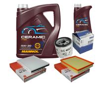 MAHLE Controllo Set 6L MANNOL Ceramic 5W-30 Per Opel Zafira B 1.6 Astra G CC