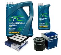 Mahle Controllo Set 6L mannol Molibden Ultra 5W-30 per Hyundai Terracan 3.5i
