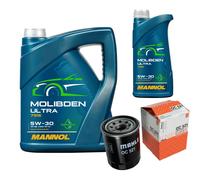 MAHLE Controllo Set 6L MANNOL MOLIBDENO ULTRA 5W-30 Per Hyundai i10 1.0 i20