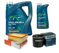 MAHLE Controllo Set 6L MANNOL MOLIBDENO ULTRA 5W-30 Per Nissan Qashqai +2 I