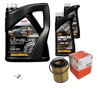 MAHLE Controllo Set 7 L MANNOL 5W-30 LONGLIFE Per BMW 3er Cabriolet 320 Ci