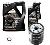 Mahle Controllo Set 7 L mannol 5W-30 Longlife per Opel Frontera B. 2.2i