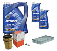 MAHLE Controllo Set 7 L MANNOL Defender 10W-40 Per Saab 9-3 2.2 TiD