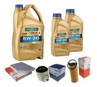 MAHLE Controllo Set 7 L RAVENOL 5W-30 per Audi A4 Avant 3.0 TDI quattro 2.7 A5