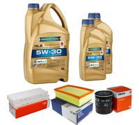 MAHLE Controllo Set 7 L RAVENOL HLS 5W-30 per Peugeot 5008 Citroën DS5 DS