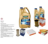 MAHLE Controllo Set 7 L RAVENOL VSE 0W-20 per VW Passat 2.0 TDI