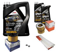 MAHLE Controllo Set 7L MANNOL 5W-30 LONGLIFE Per BMW 3er Compact 316 TI 318