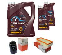 MAHLE Controllo Set 7L MANNOL Ceramic Pro 10W-40 Per Audi A5 Sportback 8TA