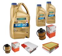 MAHLE Controllo Set 7L RAVENOL SMP 5W-30 per Fiat Croma 1.9 D Multijet