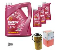 MAHLE Controllo Set 8 L MANNOL 5W-30 Energy Premium Per VW Golf V 2.0 GTI