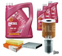 MAHLE Controllo Set 8 L MANNOL Diesel TDI 5W-30 Per Jaguar XF 3.0 D