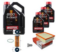 Mahle Controllo Set 8 L - Motul 8100 x-Pulire+5W-30 per Audi A4 Cabriolet