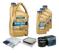 MAHLE Controllo Set 8 L RAVENOL 5W-30 per Subaru Outback 2.5 Bi-Fuel AWD