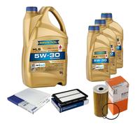 MAHLE Controllo Set 8 L RAVENOL HLS 5W-30 per Hyundai Tucson 2.0 CRDi AWD