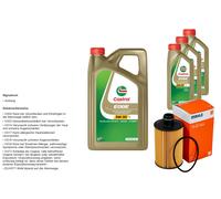 MAHLE Controllo Set 8L CASTROL EDGE 5W-30 C3 Per Jeep Grand Cherokee IV 3.0