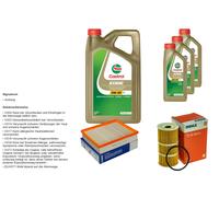 MAHLE Controllo Set 8L CASTROL EDGE 5W-30 C3 Per Nissan NP300 Navara Pick-Up