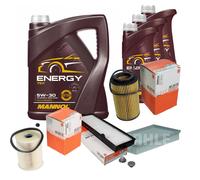 MAHLE Controllo Set 8L MANNOL 5W-30 Energy Adatto Per Saab 9-3 2.2 TiD