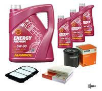 Mahle Controllo Set 8L mannol 5W-30 Energy Premium per Saab 9-5 2.0 Turbo Dischi