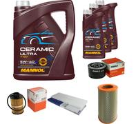 MAHLE Controllo Set 8L MANNOL Ceramic 5W-40 Per Fiat Ducato Bus 2.3 JTD