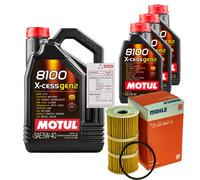 MAHLE Controllo Set 8L MOTUL 8100 X-CESS 5W-40 Per Opel Vivaro Kasten 2.0