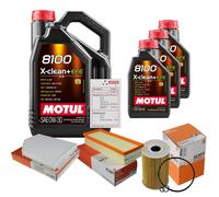 MAHLE Controllo Set 8L MOTUL 8100 X-CLEAN 0W-30 Per Audi A4 Avant 2.0 TDI Q5