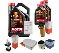 MAHLE Controllo Set 8L MOTUL 8100 X-CLEAN 0W-30 Per Audi A4 Avant 3.0 TDI