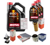MAHLE Controllo Set 8L MOTUL 8100 X-CLEAN 0W-30 Per Audi A4 Avant 3.0 TDI