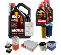 MAHLE Controllo Set 8L MOTUL 8100 X-CLEAN 0W-30 Per Audi A4 Avant 3.0 TDI
