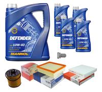 MAHLE Controllo Set 9 L MANNOL Defender 10W-40 Per Renault Vel Satis 2.2 dCi