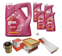 MAHLE Controllo Set 9 L MANNOL Diesel TDI 5W-30 Per BMW 3er Cabriolet 320 Ci