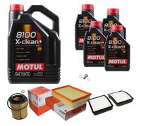 MAHLE Controllo Set 9 L Motul 8100 X-CLEAN+ 5W-30 Per BMW 3er Compact 323 TI