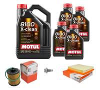 MAHLE Controllo Set 9 L MOTUL 8100 X-CLEAN 5W-40 Per Saab 9-3 2.0 T BioPower