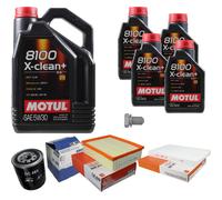 Mahle Controllo Set 9 L Motul 8100 x-Pulire+5W-30 per Audi A4 Cabriolet 2.4
