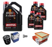 Mahle Controllo Set 9 L Motul 8100 x-Pulire+5W-30 per Audi A4 Cabriolet