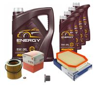 MAHLE Controllo Set 9L MANNOL 5W-30 Energy Per BMW 5 Serie 523i 528i 530i
