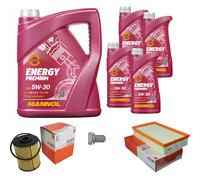 Mahle Controllo Set 9L Mannol 5W-30 Energy Premium Per VW Multivan V 3.2 V6