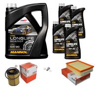 MAHLE Controllo Set 9L MANNOL 5W-30 LONGLIFE Per BMW 3er Cabriolet 320 Ci