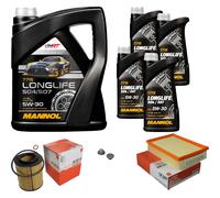 MAHLE Controllo Set 9L MANNOL 5W-30 LONGLIFE Per BMW 3er Cabriolet 320 Ci