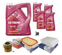 MAHLE Controllo Set 9L MANNOL 5W-40 Extreme Per BMW 5 Serie 523i 528i 530i