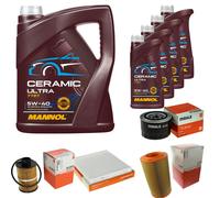 MAHLE Controllo Set 9L MANNOL Ceramic 5W-40 Per Fiat Ducato Kasten 120