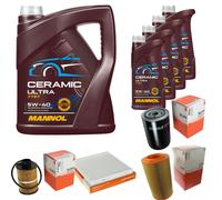 MAHLE Controllo Set 9L MANNOL Ceramic 5W-40 Per Fiat Ducato Kasten 160