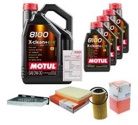 MAHLE Controllo Set 9L MOTUL 8100 X-CLEAN 0W-30 Per Audi A3 Sportback RS3