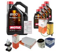 MAHLE Controllo Set 9L MOTUL 8100 X-CLEAN 0W-30 Per Audi A4 Avant 3.0 TDI