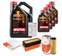 MAHLE Controllo Set 9L MOTUL 8100 X-CLEAN 0W-30 Per BMW X6 M50D