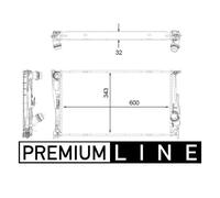 Mahle CR 1923 000P Radiatore Motore per BMW E82 E88 E90 E91 E92 E93 E84