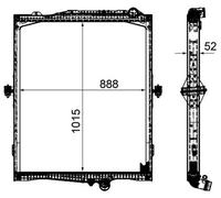 MAHLE CR 2095 000P Radiatore, Raffreddamento motore per RENAULT TRUCKS,VOLVO