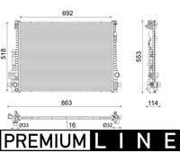 MAHLE CR 2605 000P Radiatore, Raffreddamento motore per VOLVO