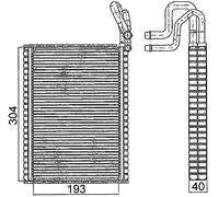 MAHLE Evaporatore, Climatizzatore AE116000S Compatibile con: BMW X5, X5, X6, X6