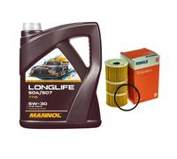 Mahle Filtro 5L mannol Longlife 504/507 5W-30 per Nissan NP300 Navara Pick-Up