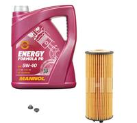 MAHLE Filtro Olio 5 L MANNOL Formula 5W-40 Per Opel Corsa E Chevrolet Aveo